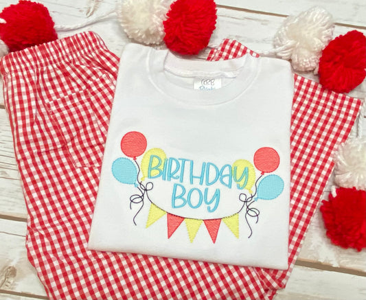 Birthday Boy Balloon Banner Shirt